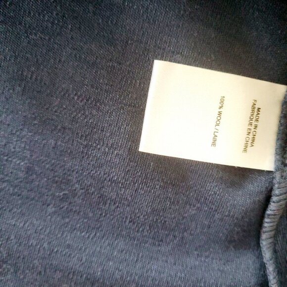 Navy Blue Wool Embellished Dress - Picture 5 of 6